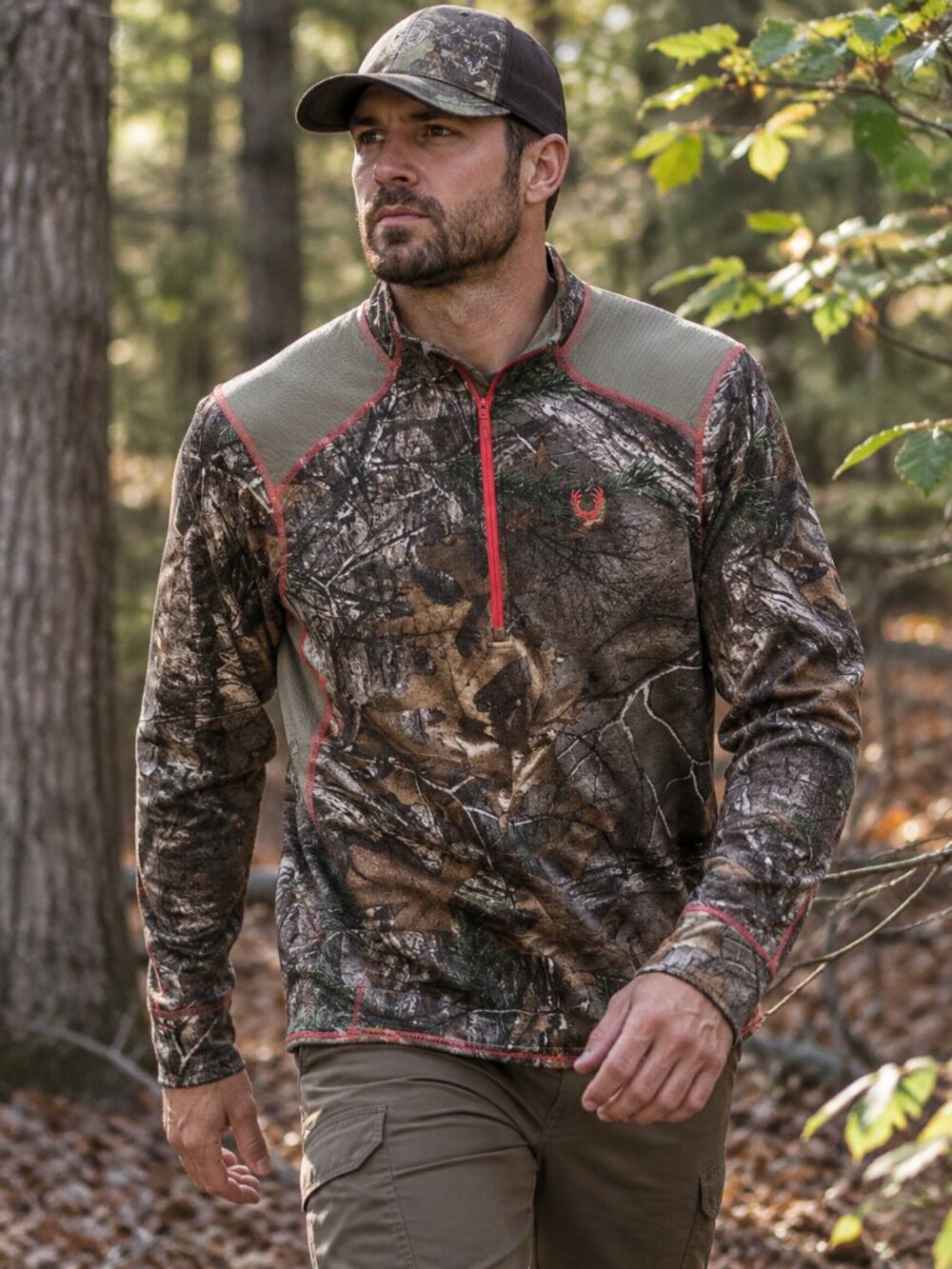 Mens Huntshield Camo Half-Zip Sweater - M